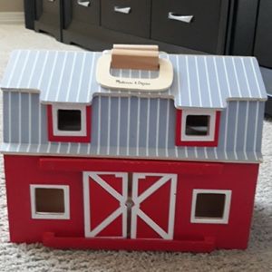 Melissa and Doug Barn and wooden fence